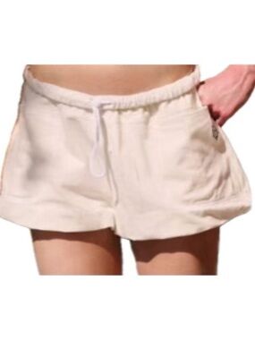 Free People white Drawstring bubble Shorts size S